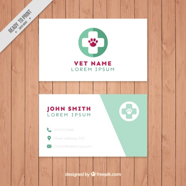 Free vector vet business card