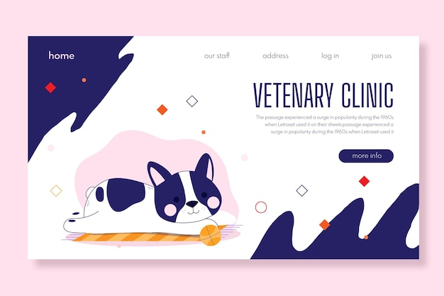 Vettore gratuito tema del modello di banner clinica veterinaria