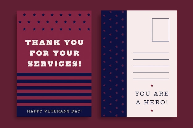 Free vector veteran thank you card