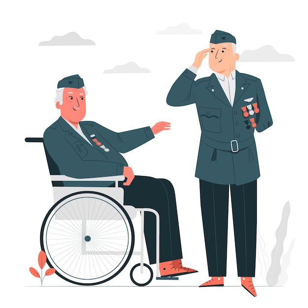 Free vector veterans concept illustration