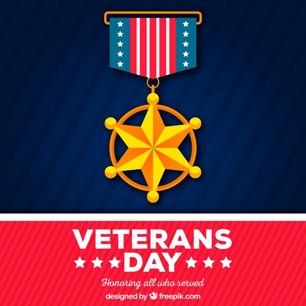 Free vector veterans day badge background