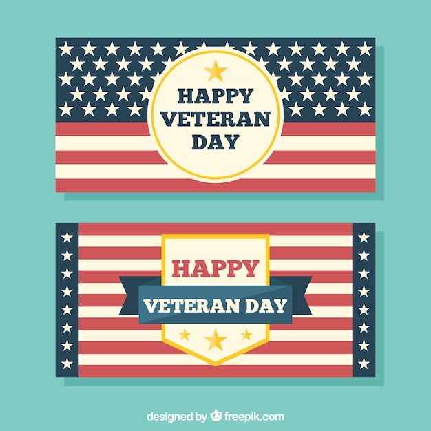 Free vector veterans day banners