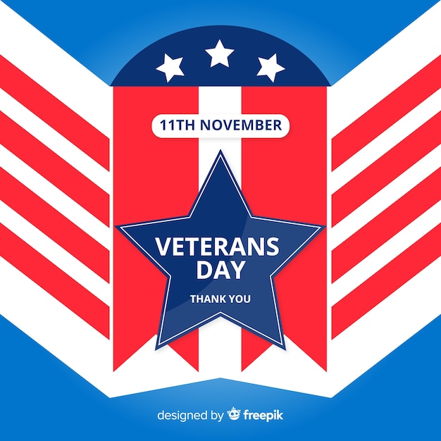 Free vector veterans day concept in flat design