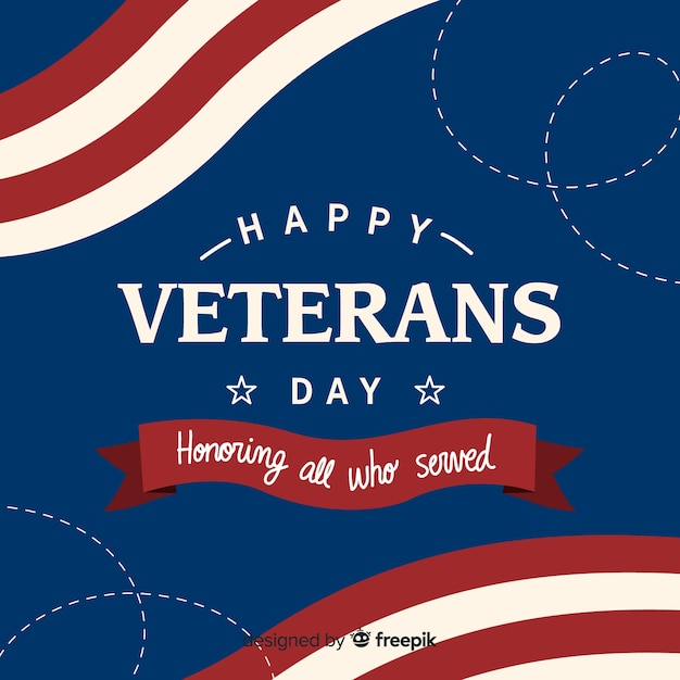 Veterans day concept in flat design