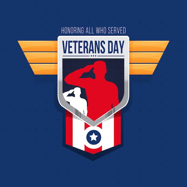 Veterans day in flat design