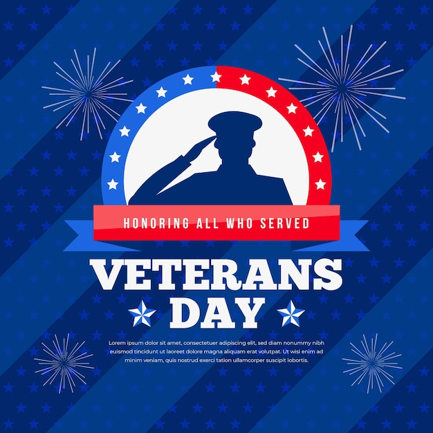 Free vector veterans day in flat design