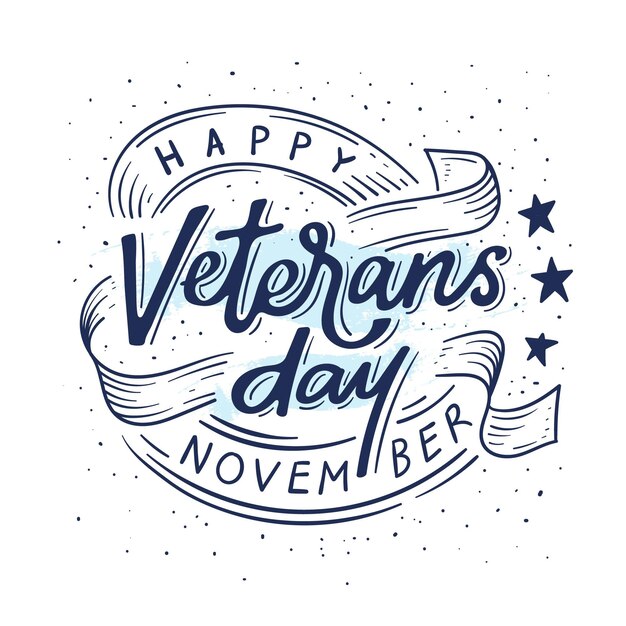 Veterans day lettering