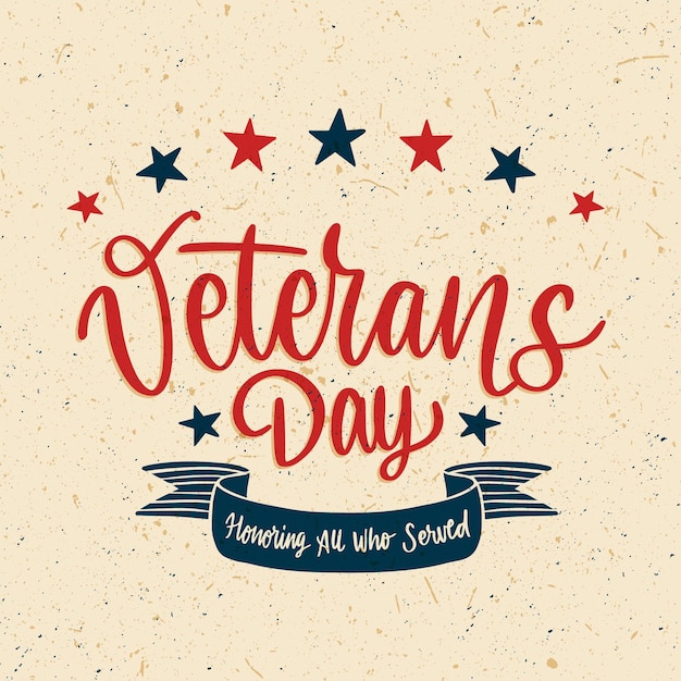 Free vector veterans day lettering