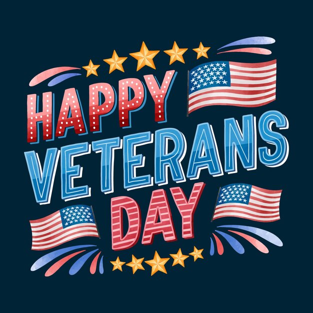 Veterans day lettering