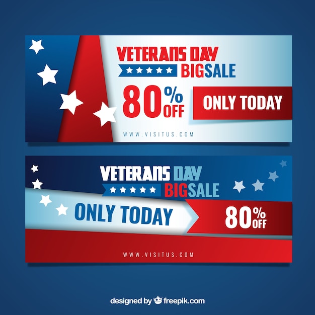 Veterans day sale banners