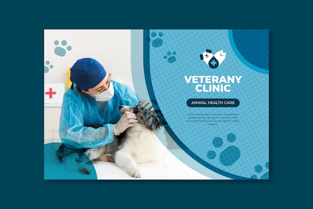 Бесплатное векторное изображение Концепция ветеринарного баннера