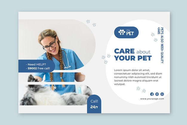 Free vector veterinary banner template