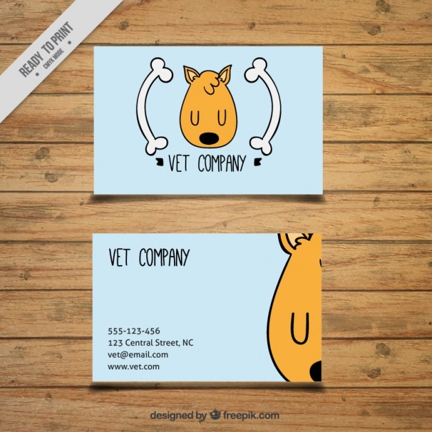 Free vector veterinary card of nice dog drawing