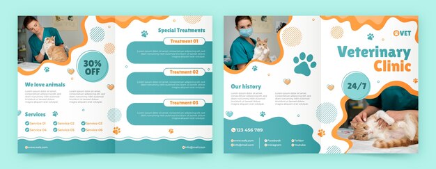 Шаблон брошюры ветеринарной клиники