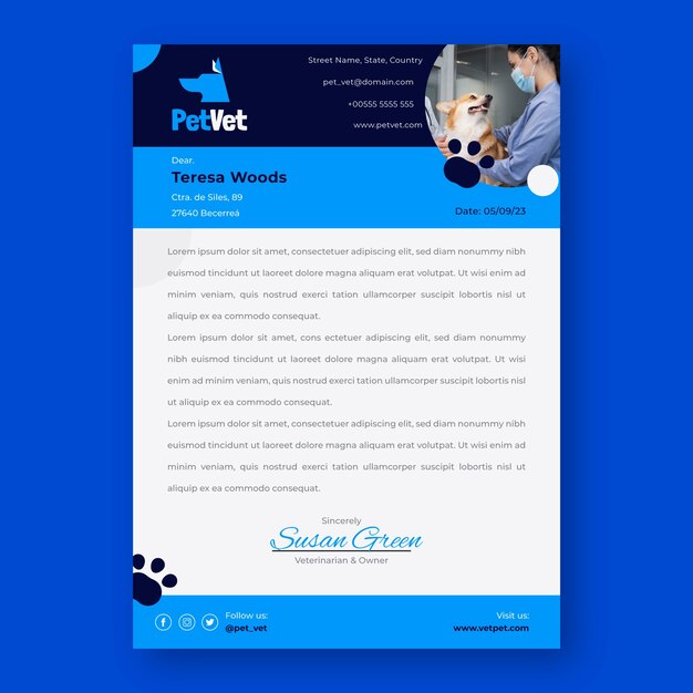 veterinary clinic letterhead template