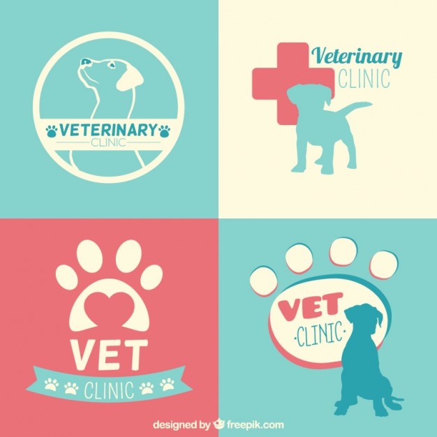 Vettore gratuito logo modelli clinica veterinaria