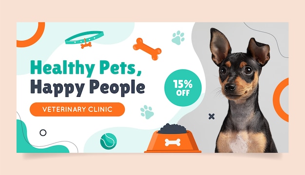 Modello di banner di vendita clinica veterinaria