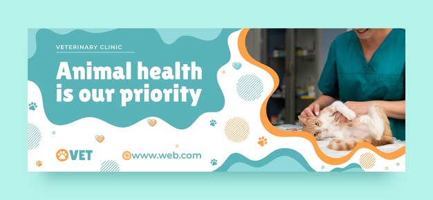 Veterinary clinic social media cover template