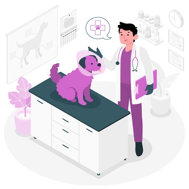 Free vector veterinary concept illustration