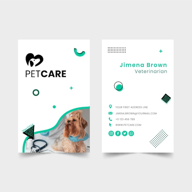 Veterinary double-sided business card