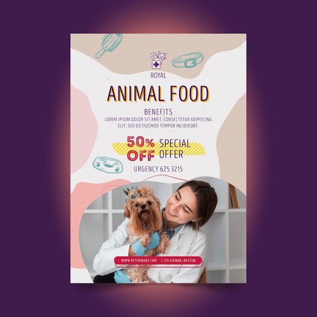 Veterinary flyer template with photo