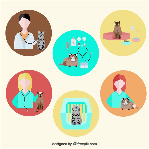 Free Vector veterinary icons