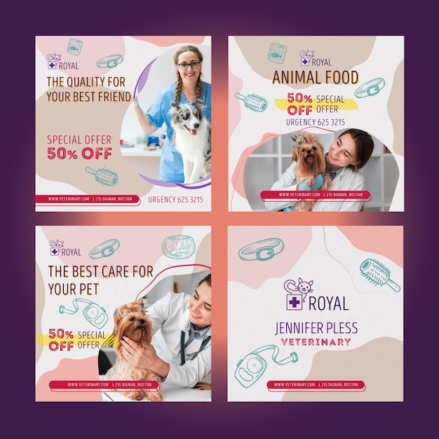 Veterinary instagram posts set