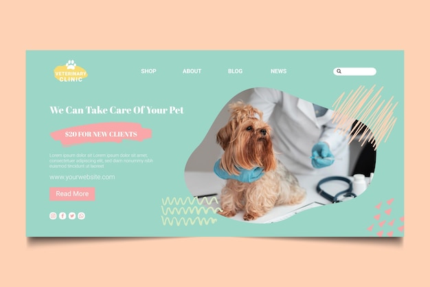 Veterinary landing page template