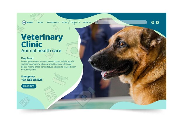 Veterinary landing page template