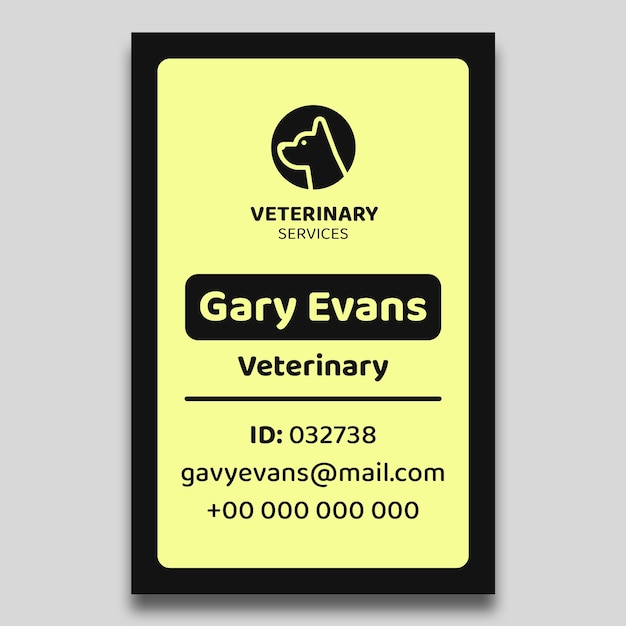 veterinary services id card template design