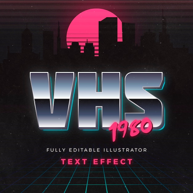 Vhs 1980 text effect