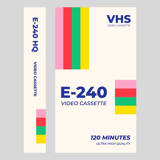 Бесплатное векторное изображение Дизайн шаблона обложки vhs