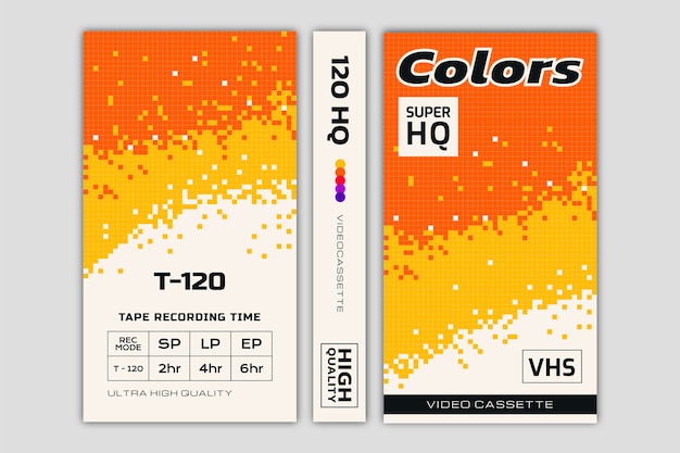 Free vector vhs cover template design