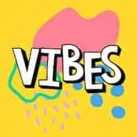 무료 벡터 vibes 그림자 글꼴 타이포그래피 벡터