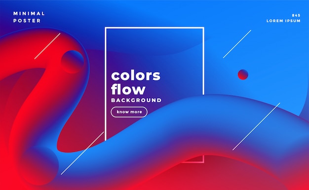 Free vector vibrant 3d liquid loops fluid colors background