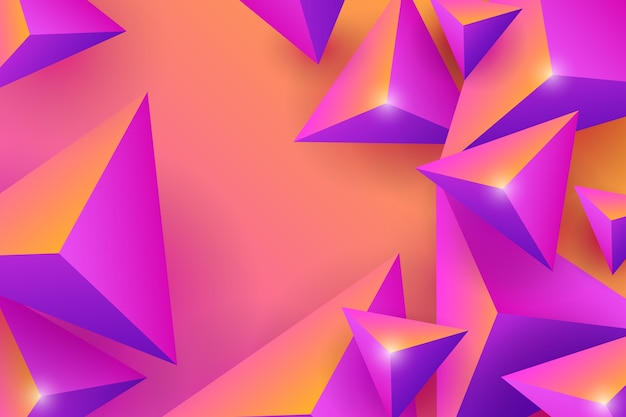 Vibrant 3d triangle background