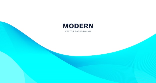 Vibrant blue wave shape with white background