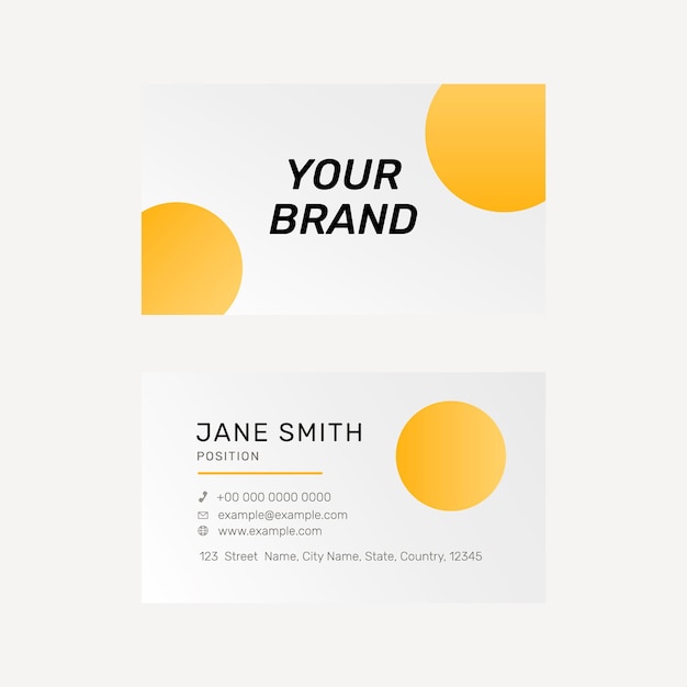 Vibrant business card template in yellow