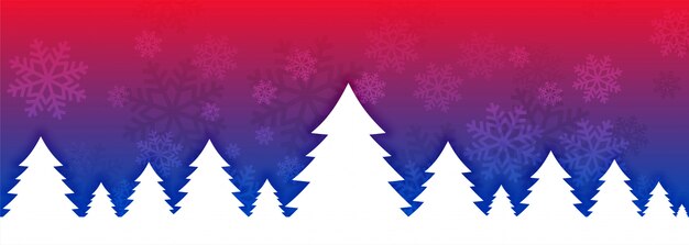 Free vector vibrant christmas tree banner  for festival season