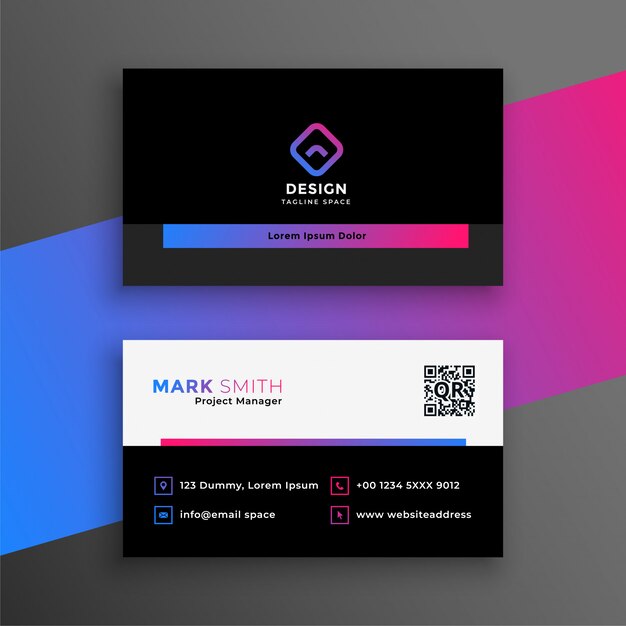 Vibrant clean business card modern template