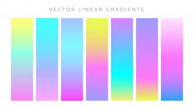 Бесплатное векторное изображение Яркие цветные градиенты голограммы