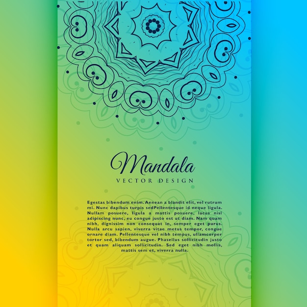 Vettore gratuito modello di invito carta vibrante decorativo della mandala