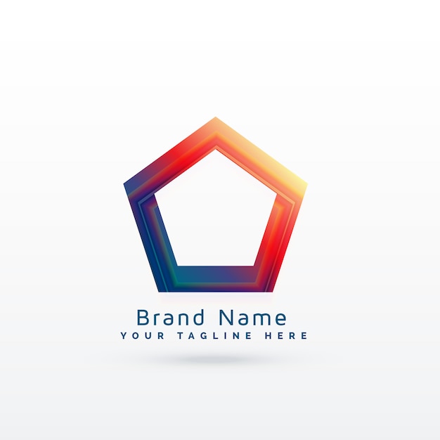 Vibrant geometric pentagonal shape logo concept