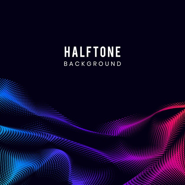 Vibrant halftone on black background vector