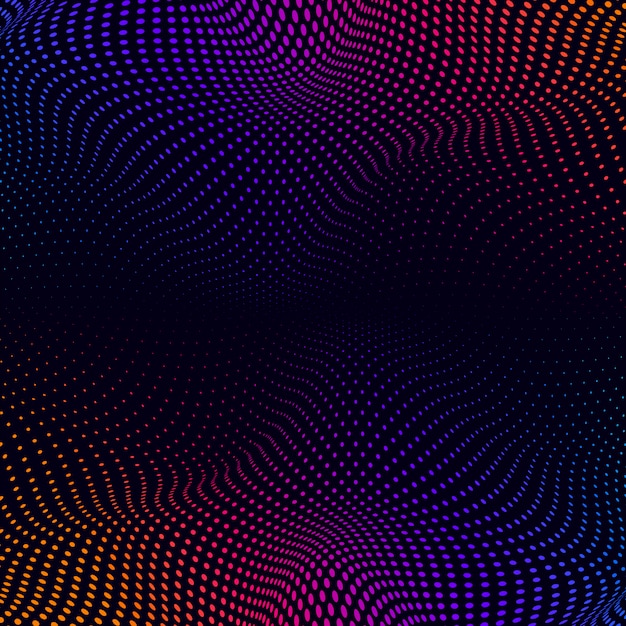 Vibrant halftone on black background vector
