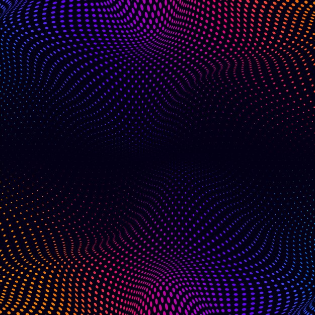 Vibrant halftone on black background vector