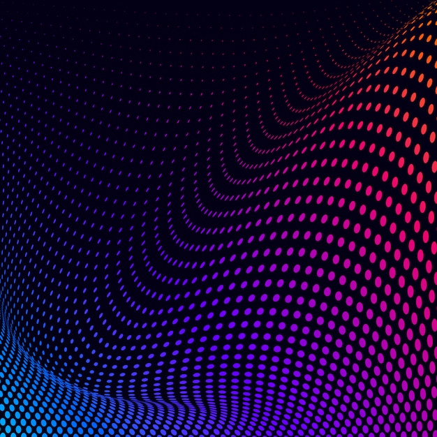 Vibrant halftone on black background vector