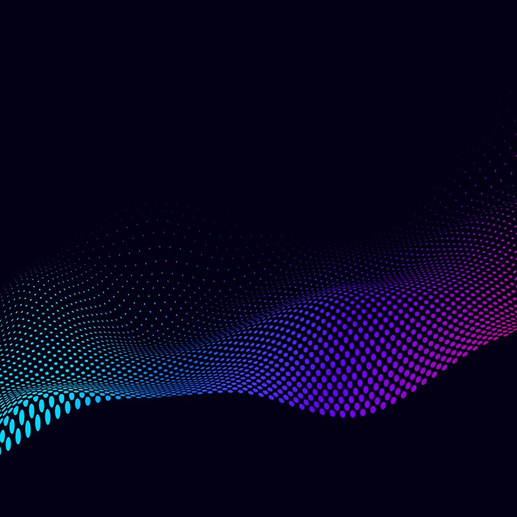 Free Vector vibrant halftone on black background vector