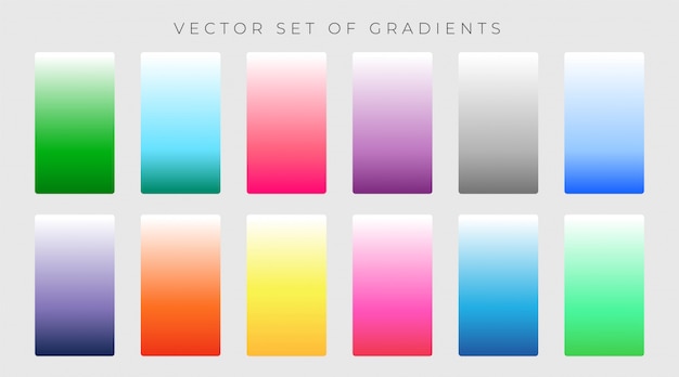 Vibrant set of colorful gradients vector illustration