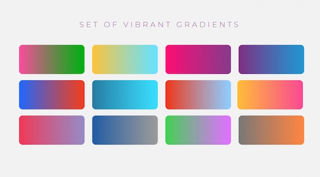 Vibrant set of colorful gradients
